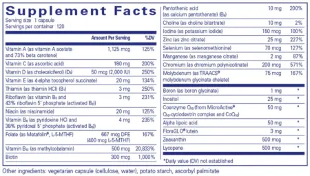 Pure One Supplement Facts