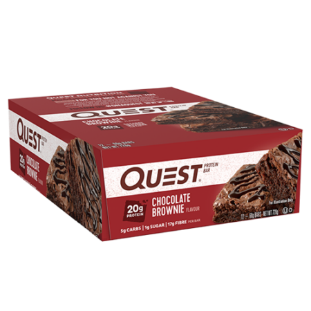 Quest Nutrition Protein Bars, caja sabor chocolate brownie