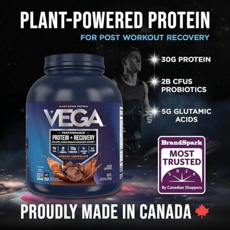 Vega Protein + Recovery plant-powered protein product panel